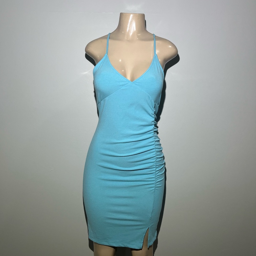 Forever 21 Light Blue Spaghetti Strap Mini Dress